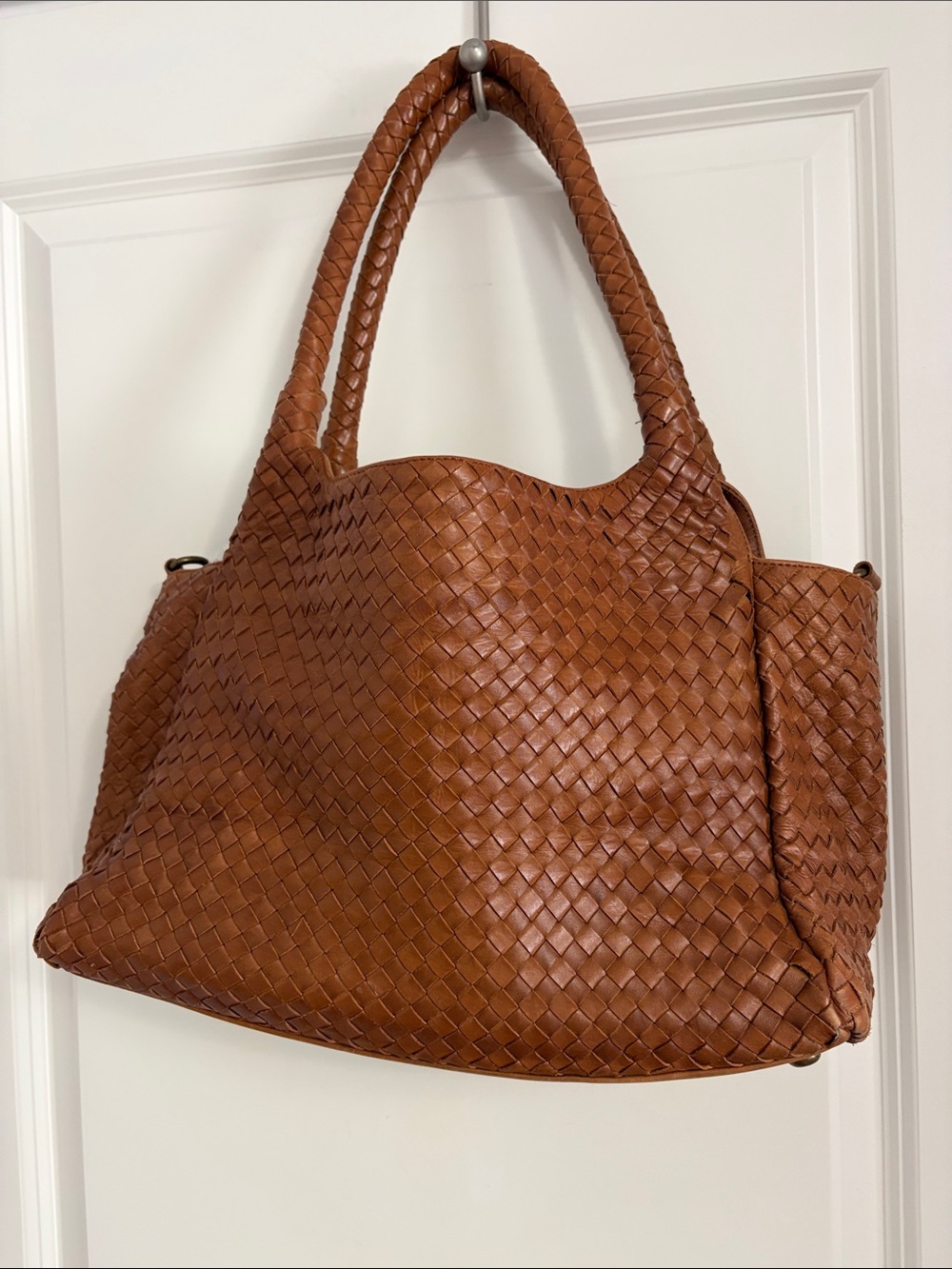 Platania Braided Leather Tote Bag made in Italy